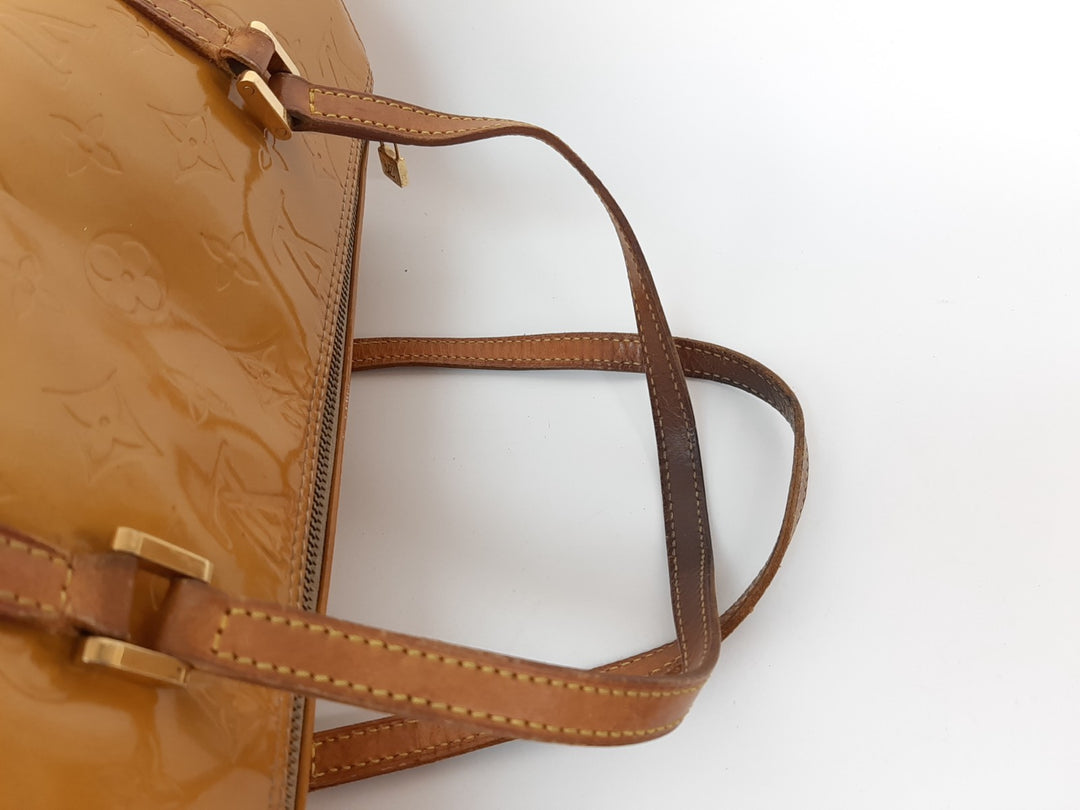 Louis Vuitton Vernis Bedford Hand Bag M91006 Monogram Yellow VI19188