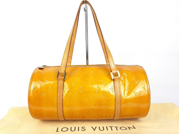 Louis Vuitton Vernis Bedford Hand Bag M91006 Monogram Yellow VI0969 Dust Bag0