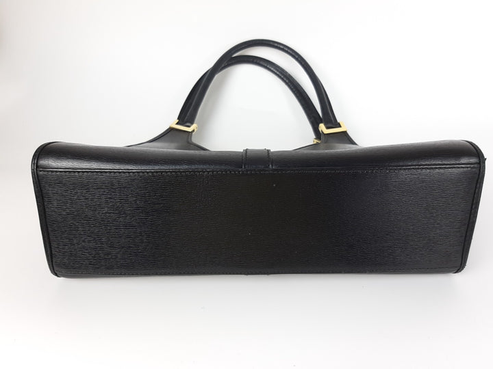 Gucci Jackie GG Leather Handbag One Shoulder Tote Bag Black Gold Hardware6