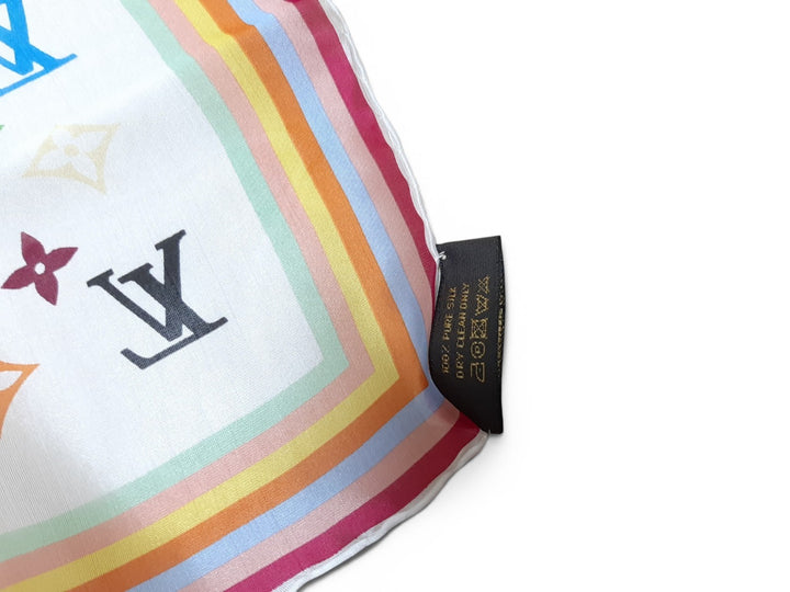 Louis Vuitton Multicolor Scarf Monogram White Takashi Murakami Box12