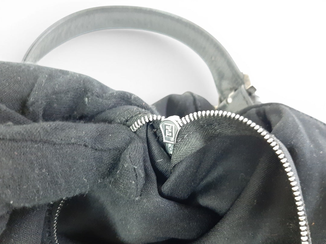 FENDI Zucca Mamma Baguette Shoulder Hand Bag Canvas Leather Black13