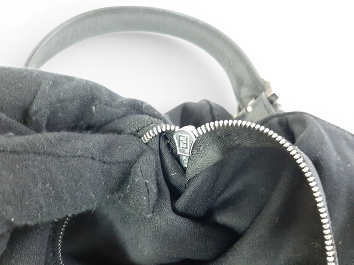 FENDI Zucca Mamma Baguette Shoulder Hand Bag Canvas Leather Black13
