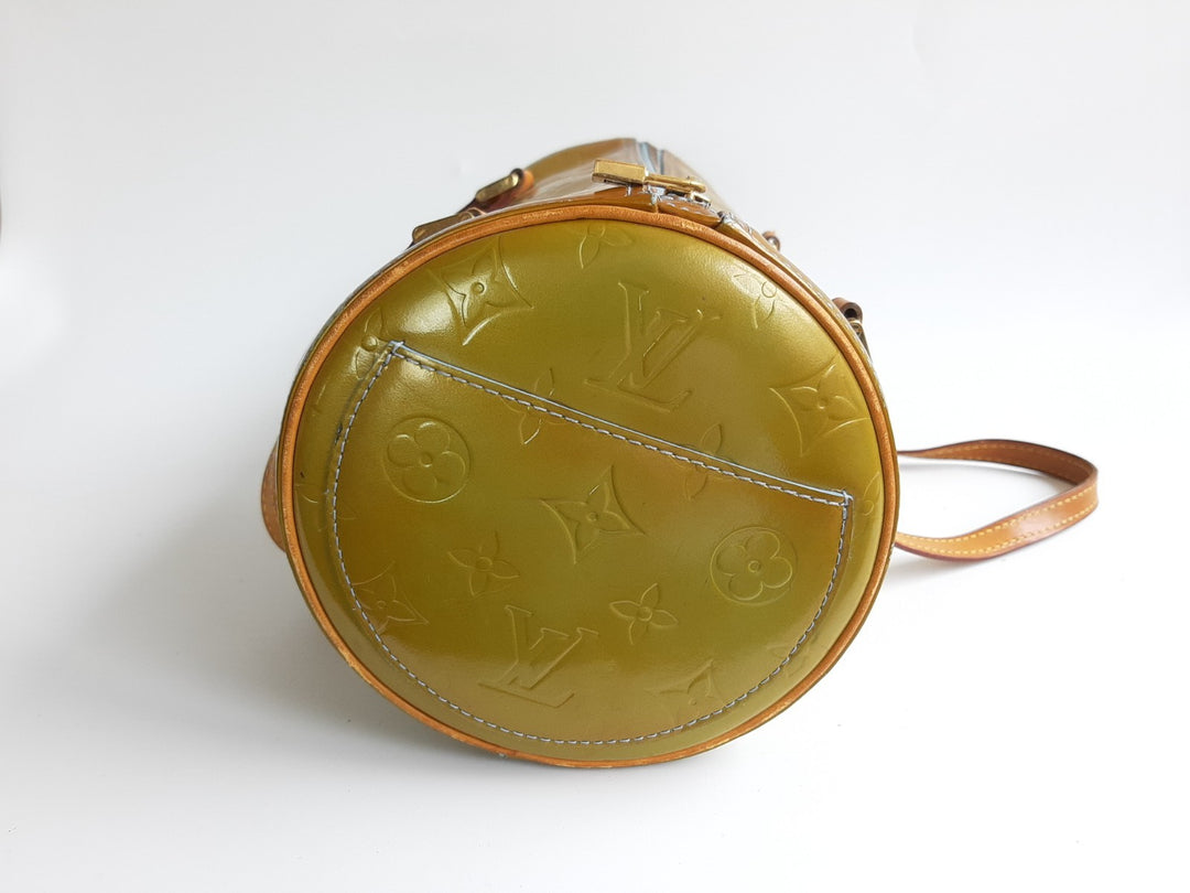 Louis Vuitton Vernis Bedford Hand Bag M91329 Vernis Monogram Green TH09686