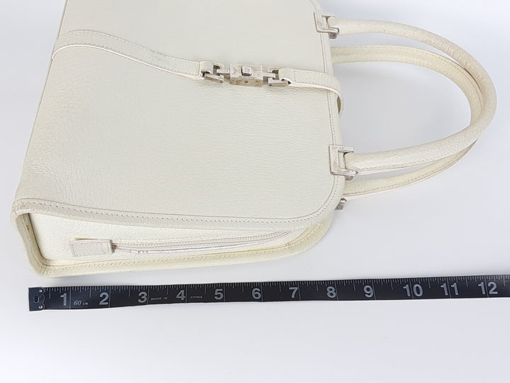 Gucci Jackie GG Canvas Handbag One Shoulder Tote Bag White Silver Hardware15