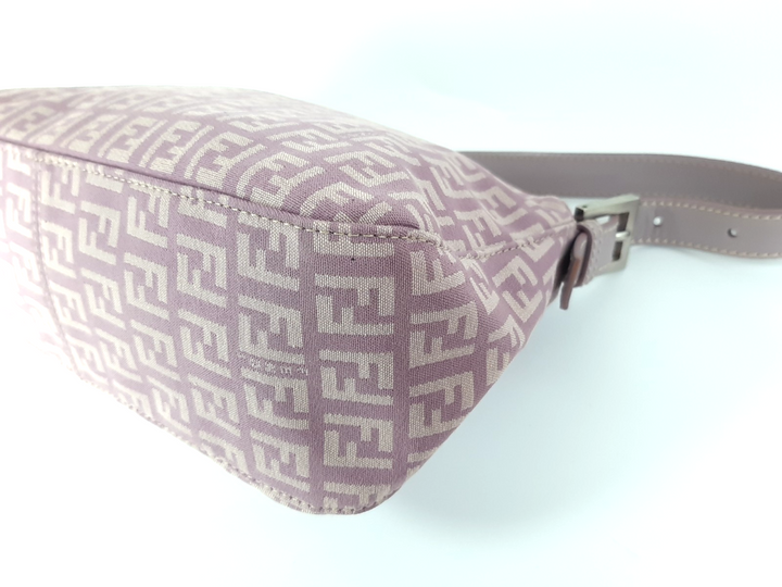 FENDI Zucca Mamma Baguette Shoulder Hand Bag Canvas Leather Pink Dust Bag8