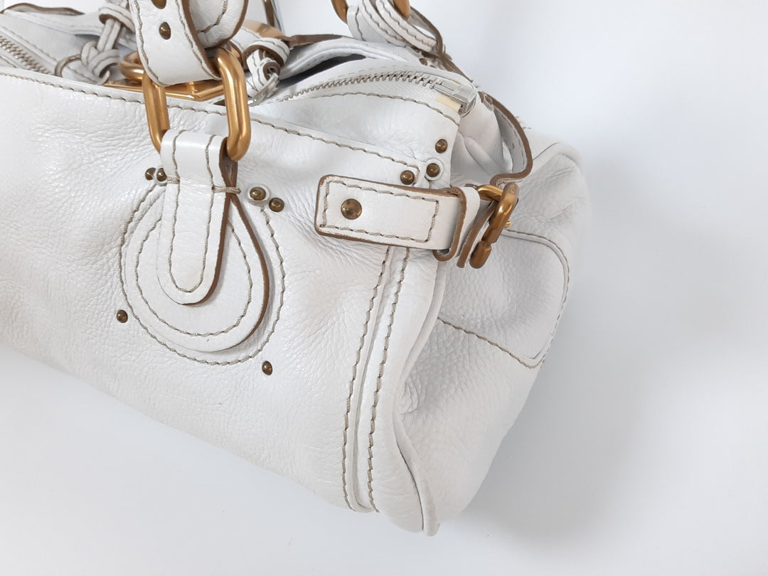 Chloe Paddington White Glod Padlock Key Women's Hand Shoulder Bag8