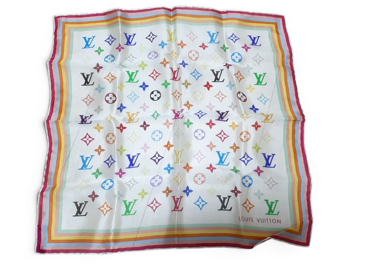 Louis Vuitton Multicolor Scarf Monogram White Takashi Murakami Box1