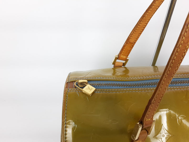 Louis Vuitton Vernis Bedford Hand Bag M91007 Vernis Monogram Green VI19182