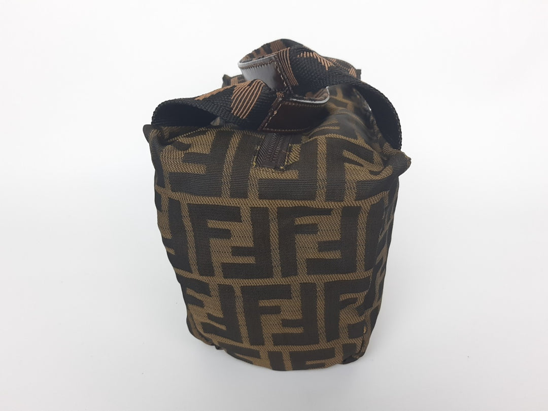 Fendi Zucca Mamma Baguette Brown Hand Bag Pouch Gold Hardware Canvas Leather6