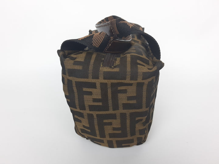 Fendi Zucca Mamma Baguette Brown Hand Bag Pouch Gold Hardware Canvas Leather6