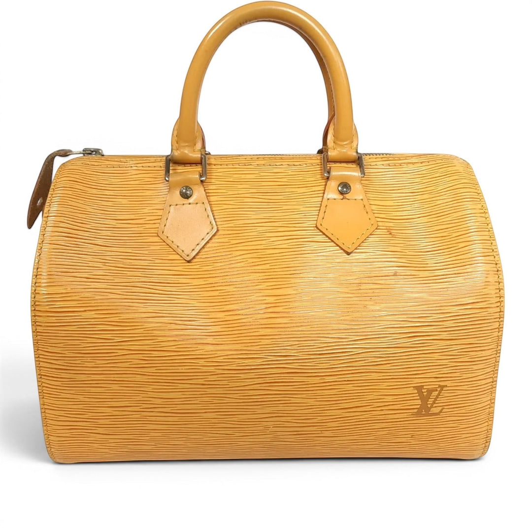 Louis Vuitton Handbag Speedy 25 Epi Leather M43019 Yellow Boston VI1914 Padlock2