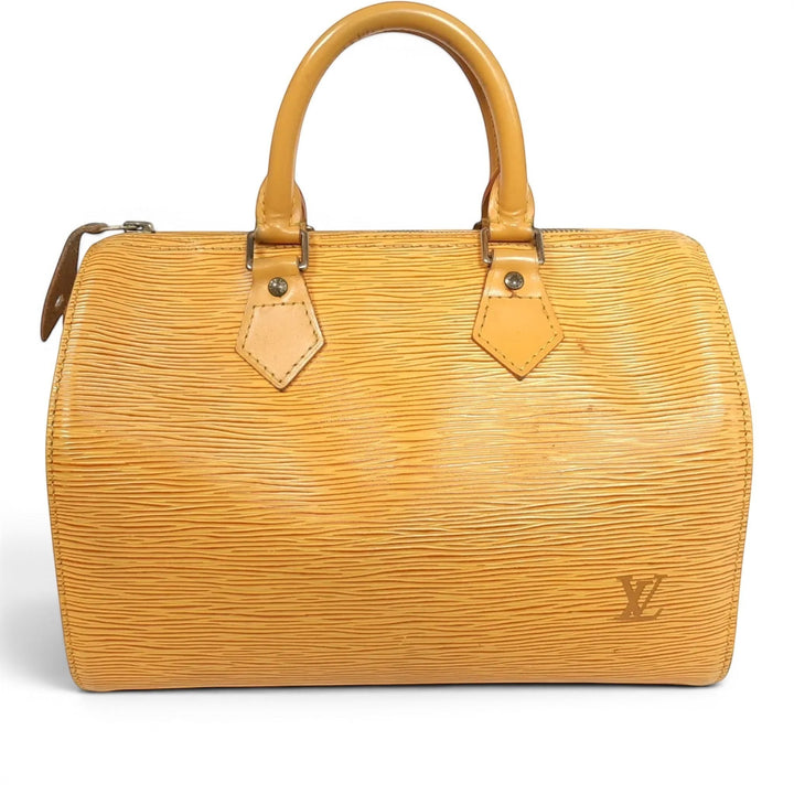 Louis Vuitton Handbag Speedy 25 Epi Leather M43019 Yellow Boston VI1914 Padlock2