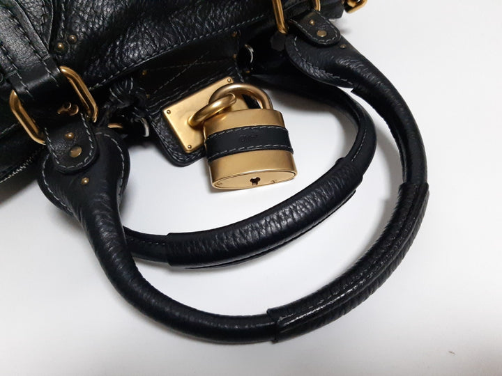 Chloe Paddington Black Glod Padlock Key Women's Hand Shoulder Bag Dust Bag11