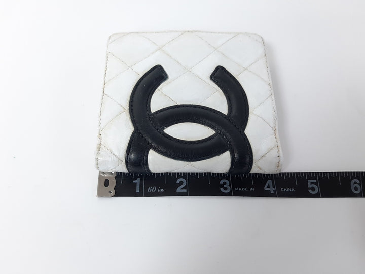 CHANEL Cambon Folding Lambskin Black x White Pink Silver Hardware10