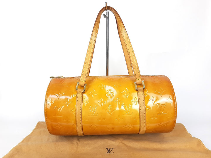 Louis Vuitton Vernis Bedford Hand Bag M91006 Monogram Yellow VI19180