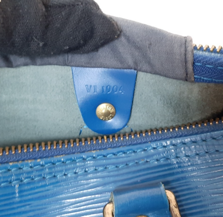 Louis Vuitton Handbag Speedy 25 Epi Leather M43015 Blue Boston VI1904 Padlock15
