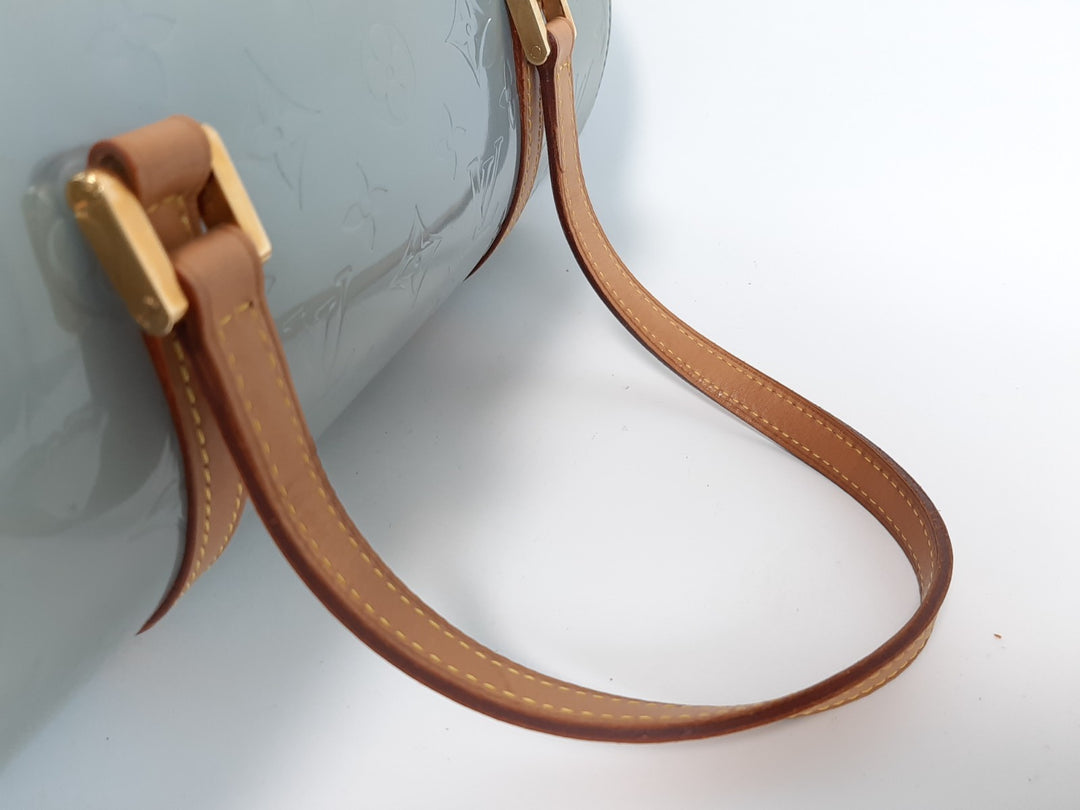 Louis Vuitton Vernis Bedford Hand Bag M91007 Vernis Monogram Blue VI00636