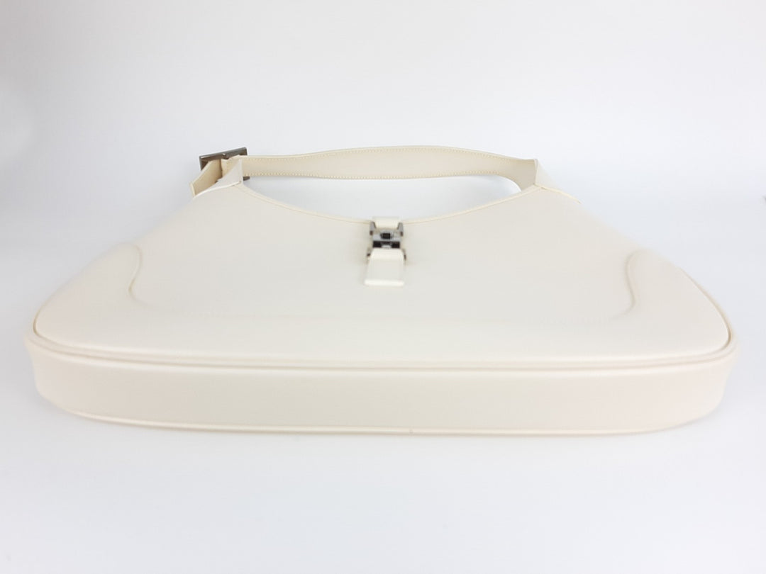 Gucci Jackie GG Canvas Handbag One Shoulder Tote Bag White Silver Hardware8