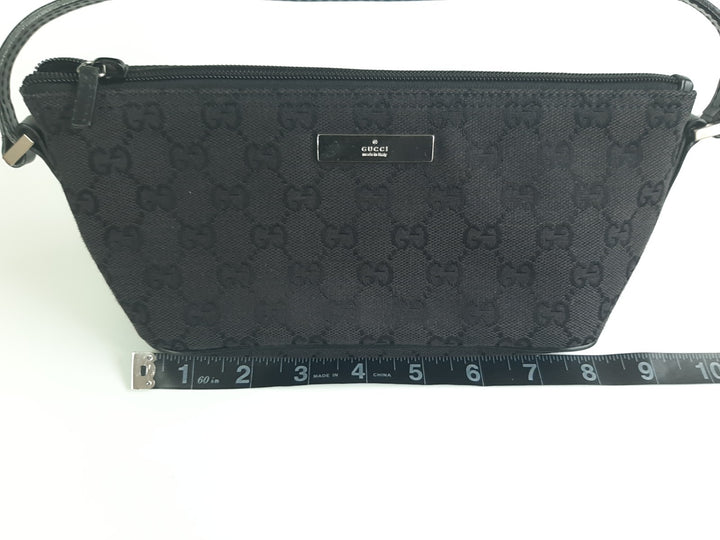 Gucci Bag Accessory Pouch Purse GG Canvas Black Silver Hardware10