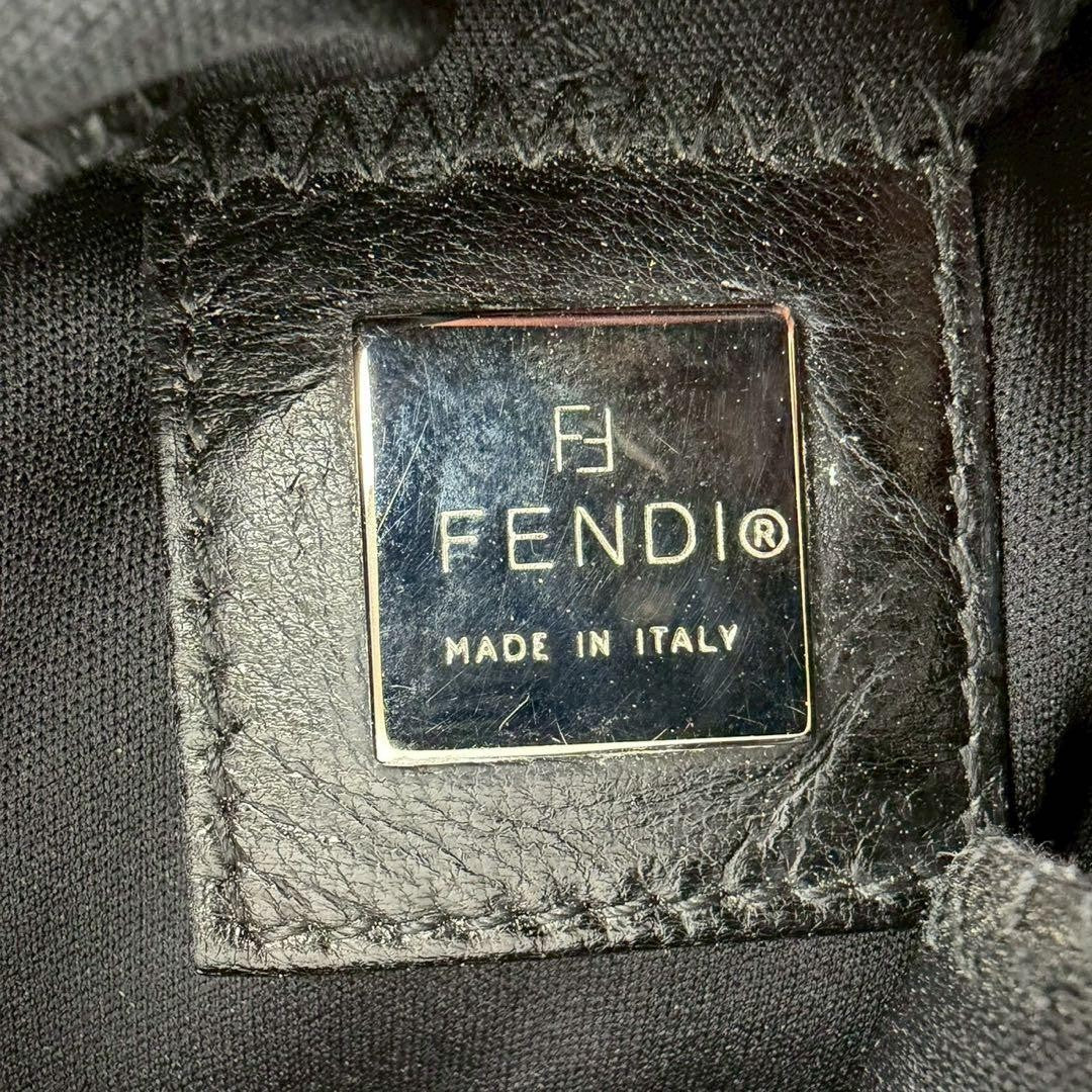 FENDI Zucca Mamma Baguette Shoulder Hand Bag Canvas Leather Black9