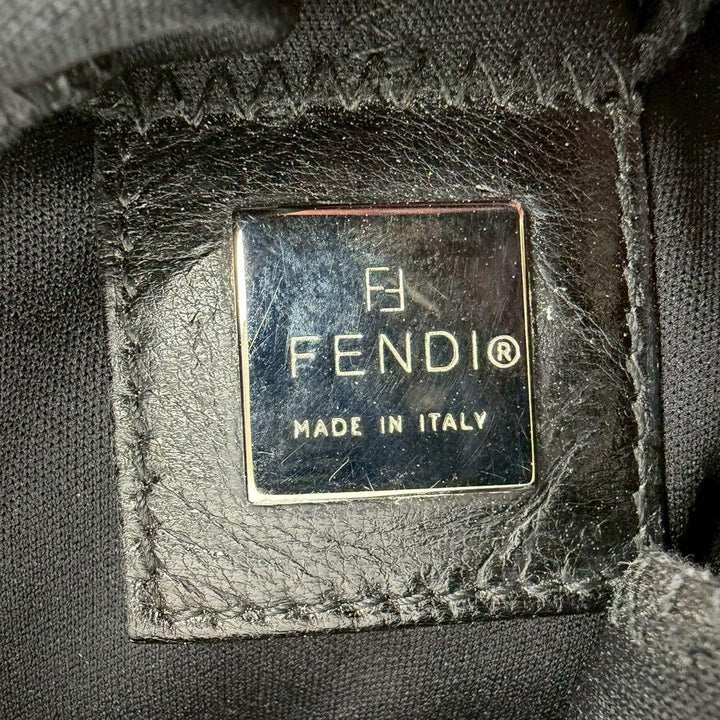 FENDI Zucca Mamma Baguette Shoulder Hand Bag Canvas Leather Black9