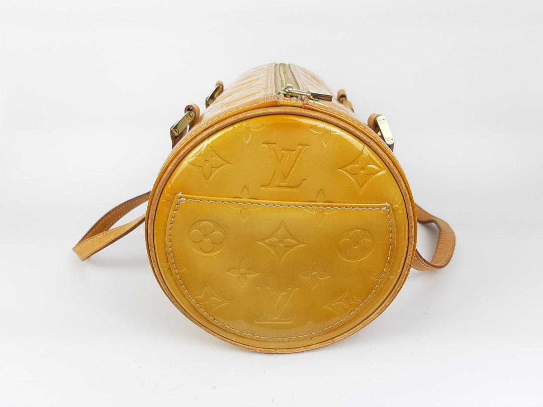 Louis Vuitton Vernis Bedford Hand Bag M91006 Monogram Yellow VI0969 Dust Bag4