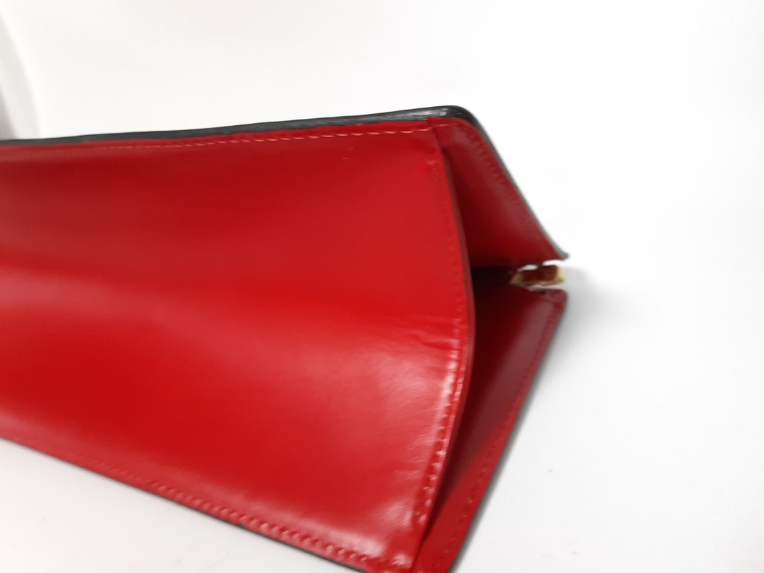 Louis Vuitton Sac Triangle Epi Handbag M52097 Red Gold Hardware MI09553