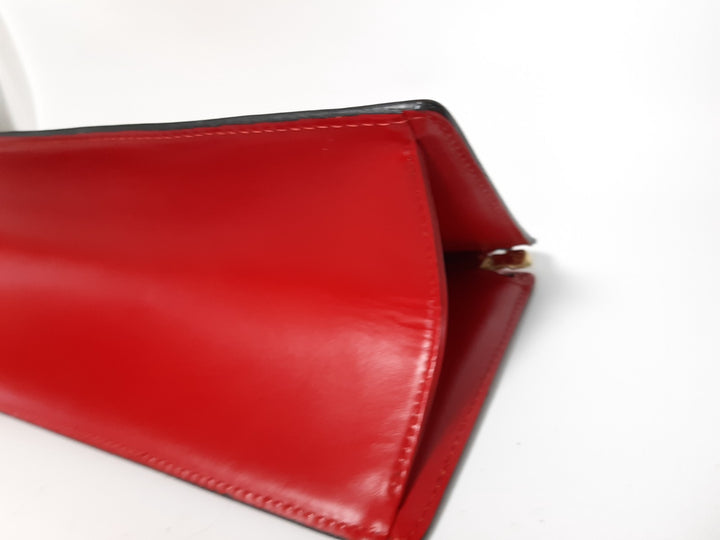 Louis Vuitton Sac Triangle Epi Handbag M52097 Red Gold Hardware MI09553