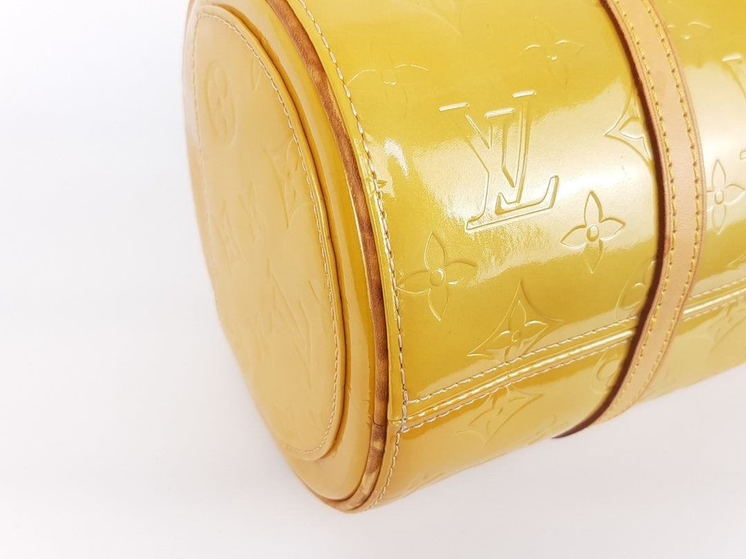 Louis Vuitton Vernis Bedford Hand Bag M91006 Monogram Yellow TH09398