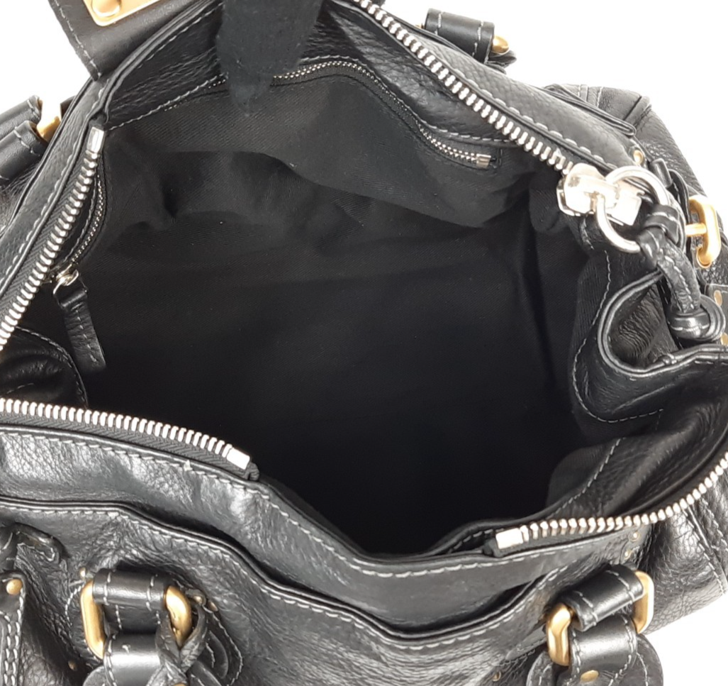 Chloe Paddington Black Glod Padlock Key Women's Hand Shoulder Bag9