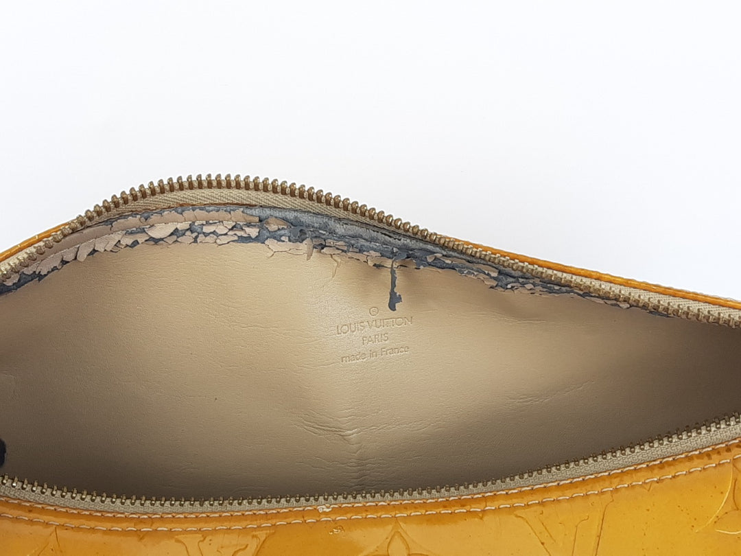 Louis Vuitton Vernis Bedford Hand Bag M91006 Monogram Yellow TH192817