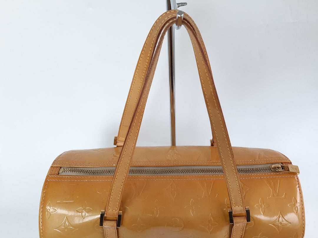 Louis Vuitton Vernis Bedford Hand Bag M91006 Vernis Monogram Yellow TH09197