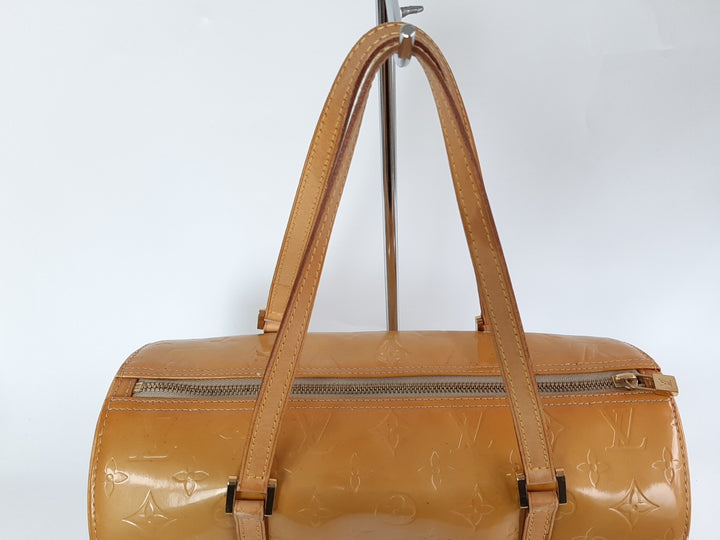 Louis Vuitton Vernis Bedford Hand Bag M91006 Vernis Monogram Yellow TH09197