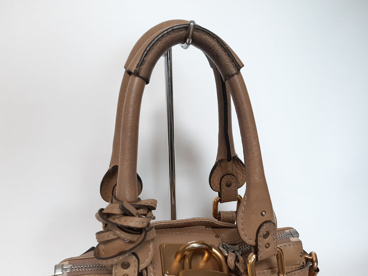 Chloe Mini Paddington Handbag Beige Light Brown Leather Gold Padlock Key9