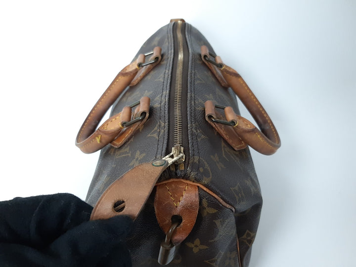 Louis Vuitton Monogram Speedy 25 M41528 Boston Bag Hand Bag MI0911 Padlock Key6