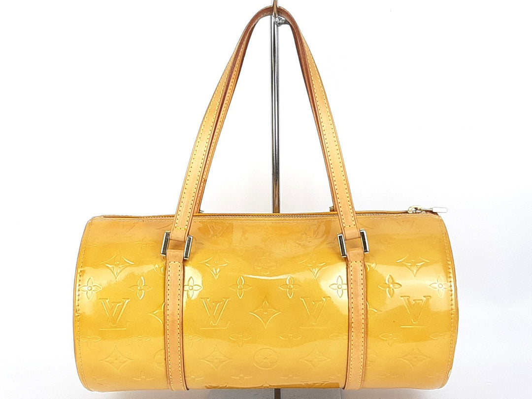 Louis Vuitton Vernis Bedford Hand Bag M91006 Monogram Yellow VI09091