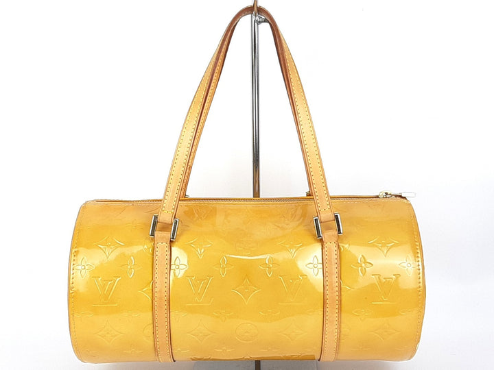 Louis Vuitton Vernis Bedford Hand Bag M91006 Monogram Yellow VI09091