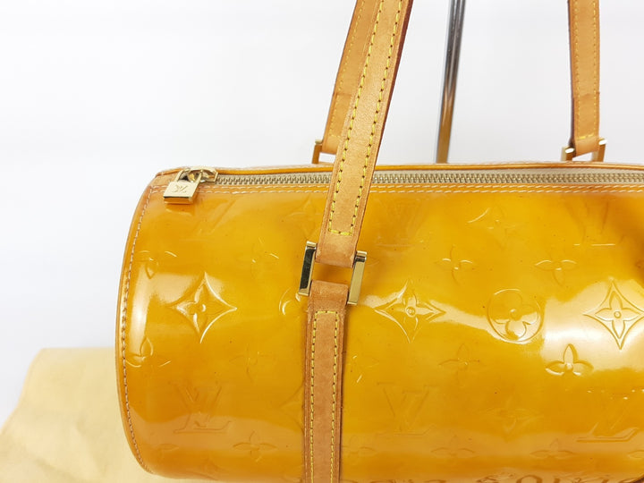 Louis Vuitton Vernis Bedford Hand Bag M91006 Monogram Yellow VI0969 Dust Bag2