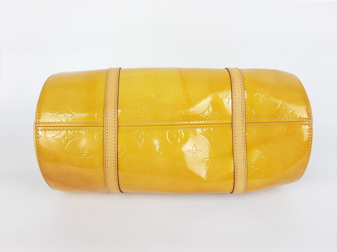 Louis Vuitton Vernis Bedford Hand Bag M91006 Monogram Yellow TH09689