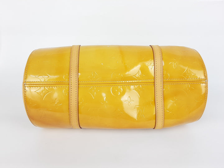 Louis Vuitton Vernis Bedford Hand Bag M91006 Monogram Yellow TH09689