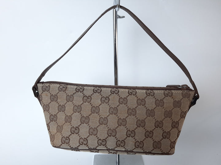 Gucci Bag Accessory Pouch Purse GG Canvas Beige Silver Hardware1