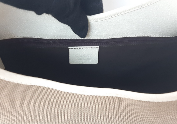 Gucci Jackie GG Canvas Handbag One Shoulder Tote Bag Beige Brown Silver Hardware13