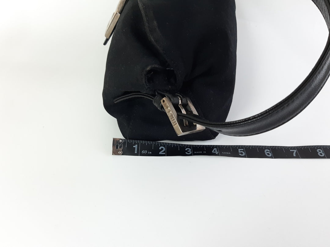 FENDI Zucca Mamma Baguette Shoulder Hand Bag Canvas Leather Black16