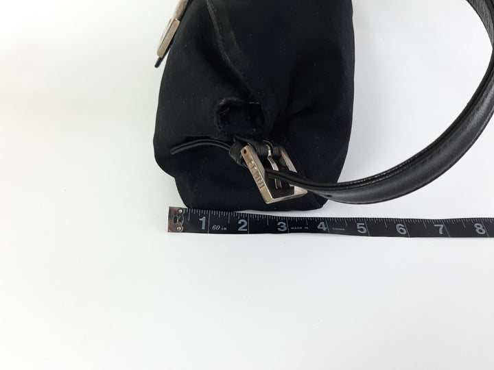 FENDI Zucca Mamma Baguette Shoulder Hand Bag Canvas Leather Black16