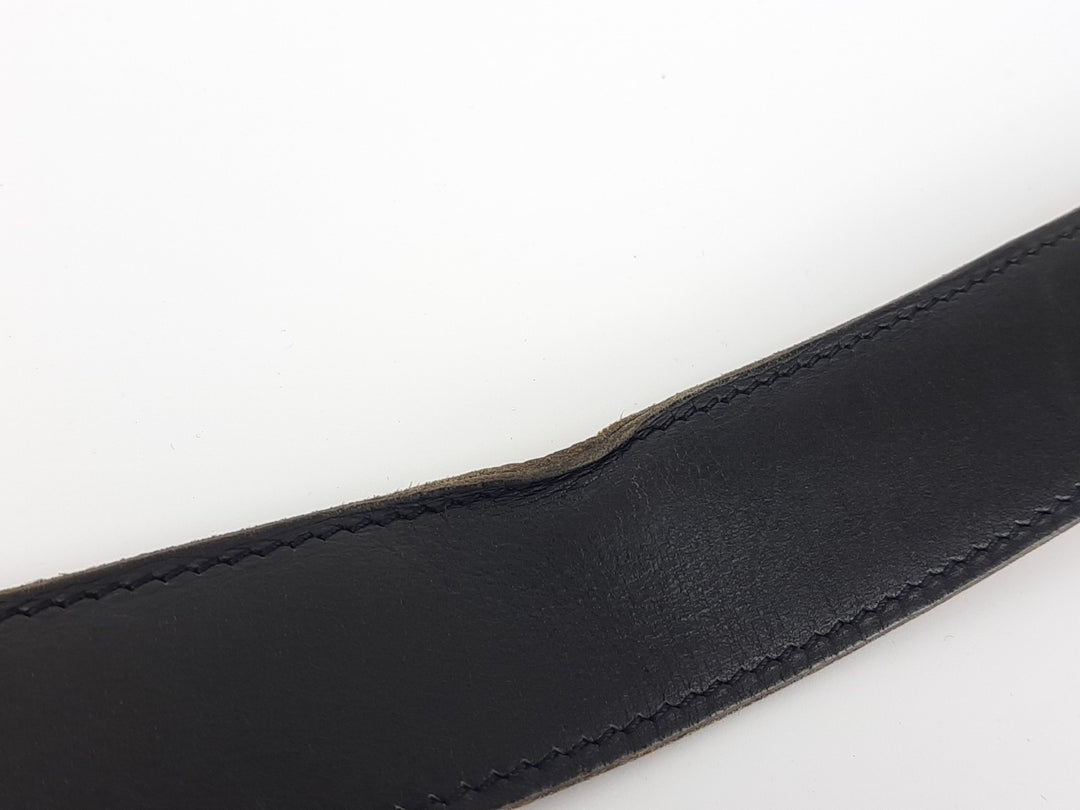 HERMES Constance H Buckle Belt Reversible Leather Orange Black Silver Size 753