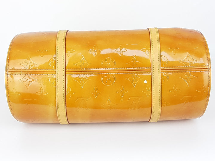 Louis Vuitton Vernis Bedford Hand Bag M91006 Monogram Yellow TH09595
