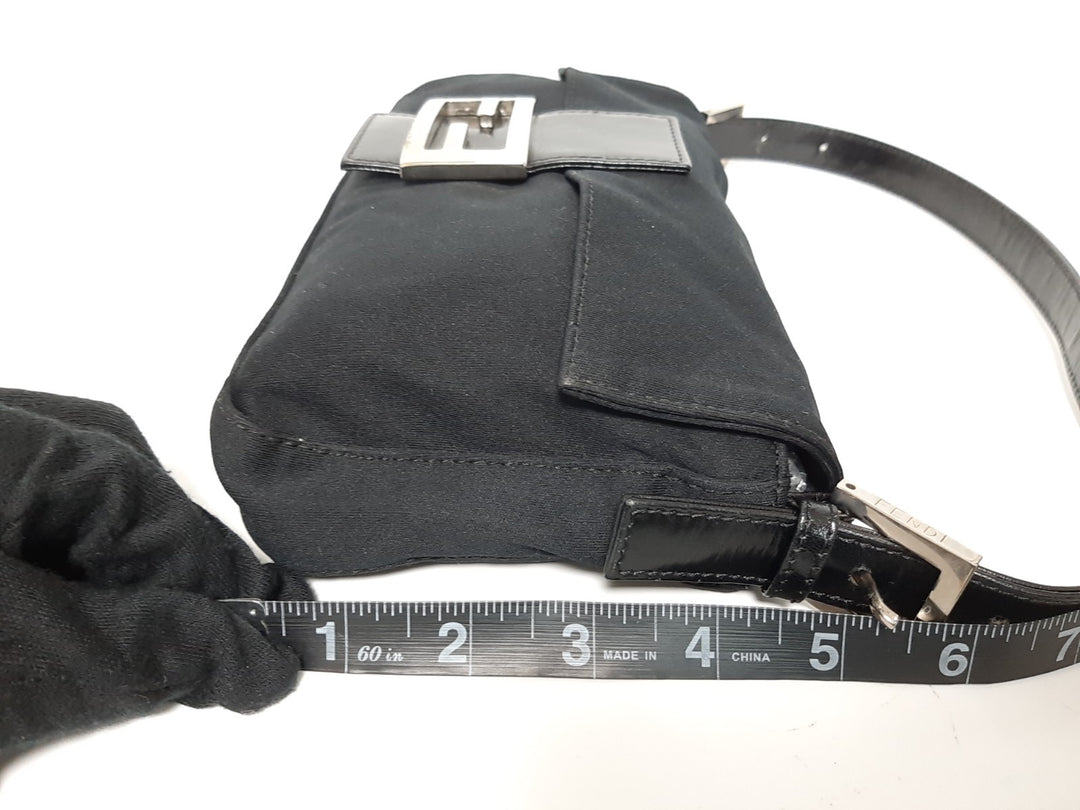 FENDI Zucca Mamma Baguette Shoulder Hand Bag Canvas Leather Black7