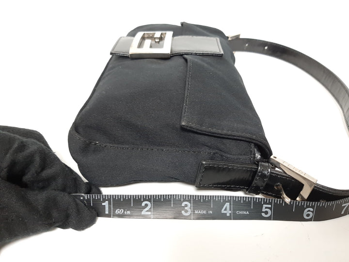 FENDI Zucca Mamma Baguette Shoulder Hand Bag Canvas Leather Black7