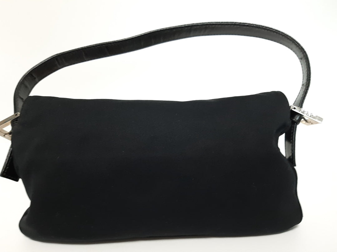 FENDI Zucca Mamma Baguette Shoulder Hand Bag Canvas Leather Black2