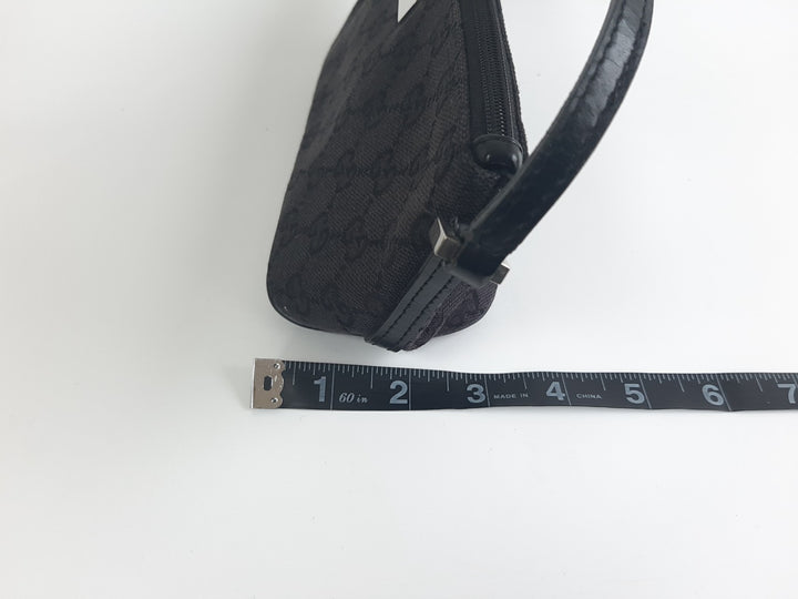 Gucci Bag Accessory Pouch Purse GG Canvas Black Silver Hardware11